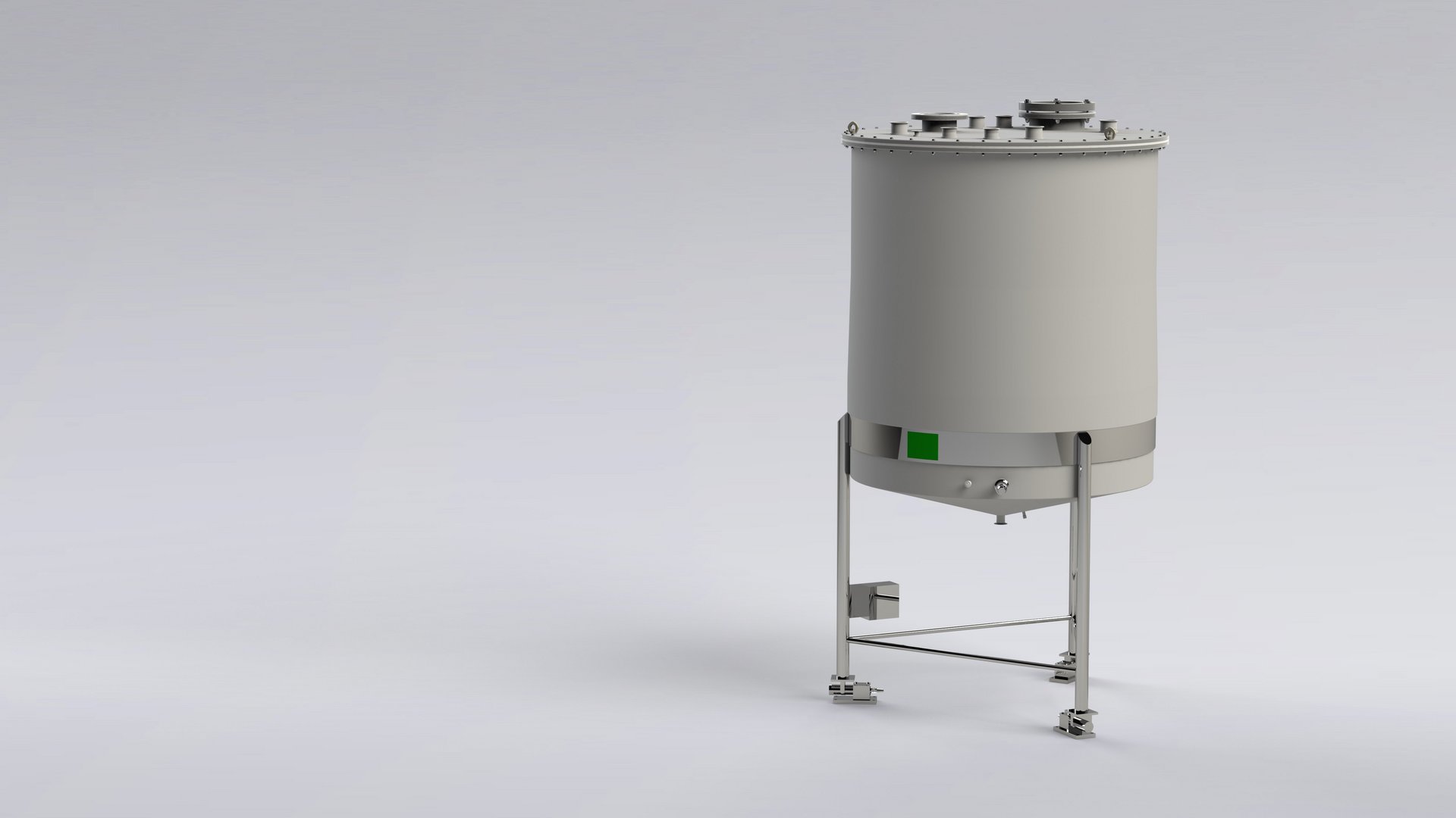 Processtank med konisk botten på lastceller Termoplastisk GAP-förstärkt – Colasit